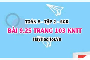 Bài 9.25 trang 103 Toán 8 Tập 2 Kết nối tri thức